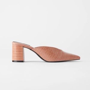Zara Pointy Toe Mules, Sz 40